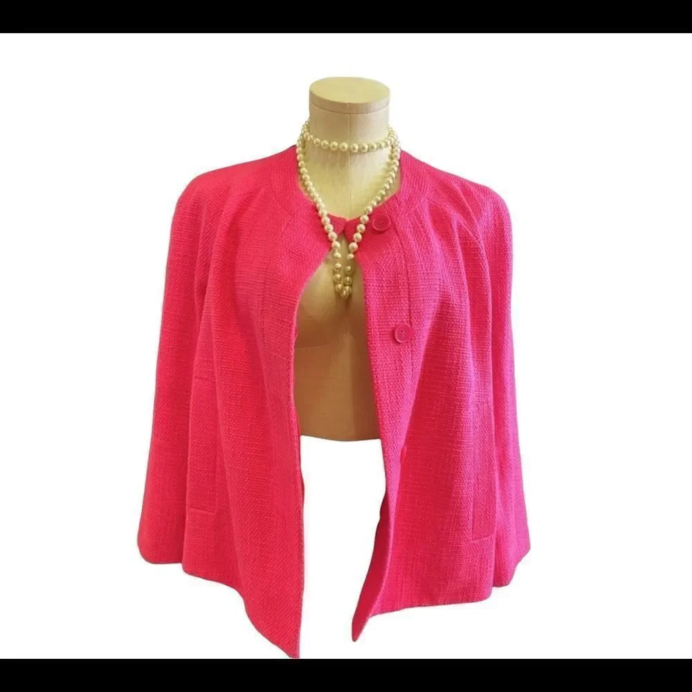 Chic Pink Liz Claiborne Button Front Blazer